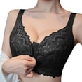 thumbnail image 2 of Telankuip Ultra Soft Front Zipper Wireless Lifting Bras for Women Wirefree Lace Anti-Sagging Seamless Bralettes Full Coverage Racerback Thin Cup Comfort Front Closure Bras Black 80, 2 of 5