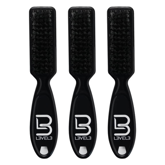 Level 3 Fade Brush Set - Barber Brush Kit for Fades and Lineups - Essential Barber Tool - 3 Pc