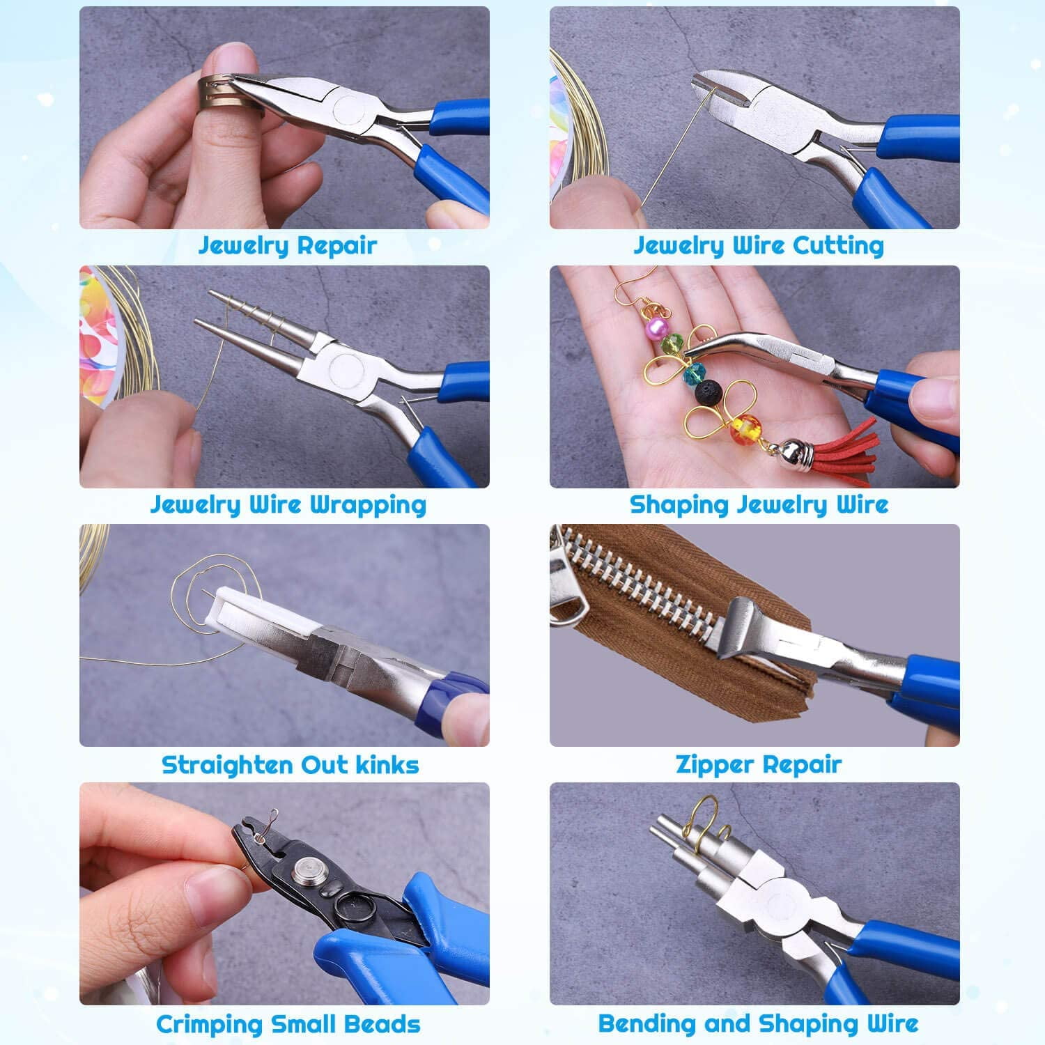 Jewelry Making Pliers Tools, 8pcs Micro Jewelry Pliers Set for Jewelry Making Supplies