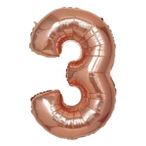 Efavormart 40" Metallic Blush/Rose Gold Mylar Foil Helium/Air Number Balloons - 3