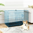 thumbnail image 3 of NiamVelo Dog Cage Dog Crate 36'' Extra Large Dog Crate Kennel for Large Dogs, Folding Metal Dog Crate W/Divider & Tray Double Doors , Blue, 3 of 8