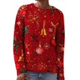 thumbnail image 4 of Chandails Grande Taille pour Femmes 2025 Tendance Imprimé Graphique Manches Longues Col Rond Tricoté Chandail Automne Décontracté Coupe Ample Hauts, 4 of 6