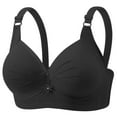 thumbnail image 2 of Womens Seamless Wireless Supportive Bra Push Up Comfort Soft No Underwire Full Coverage T-Shirt Bra Black 50, 2 of 3