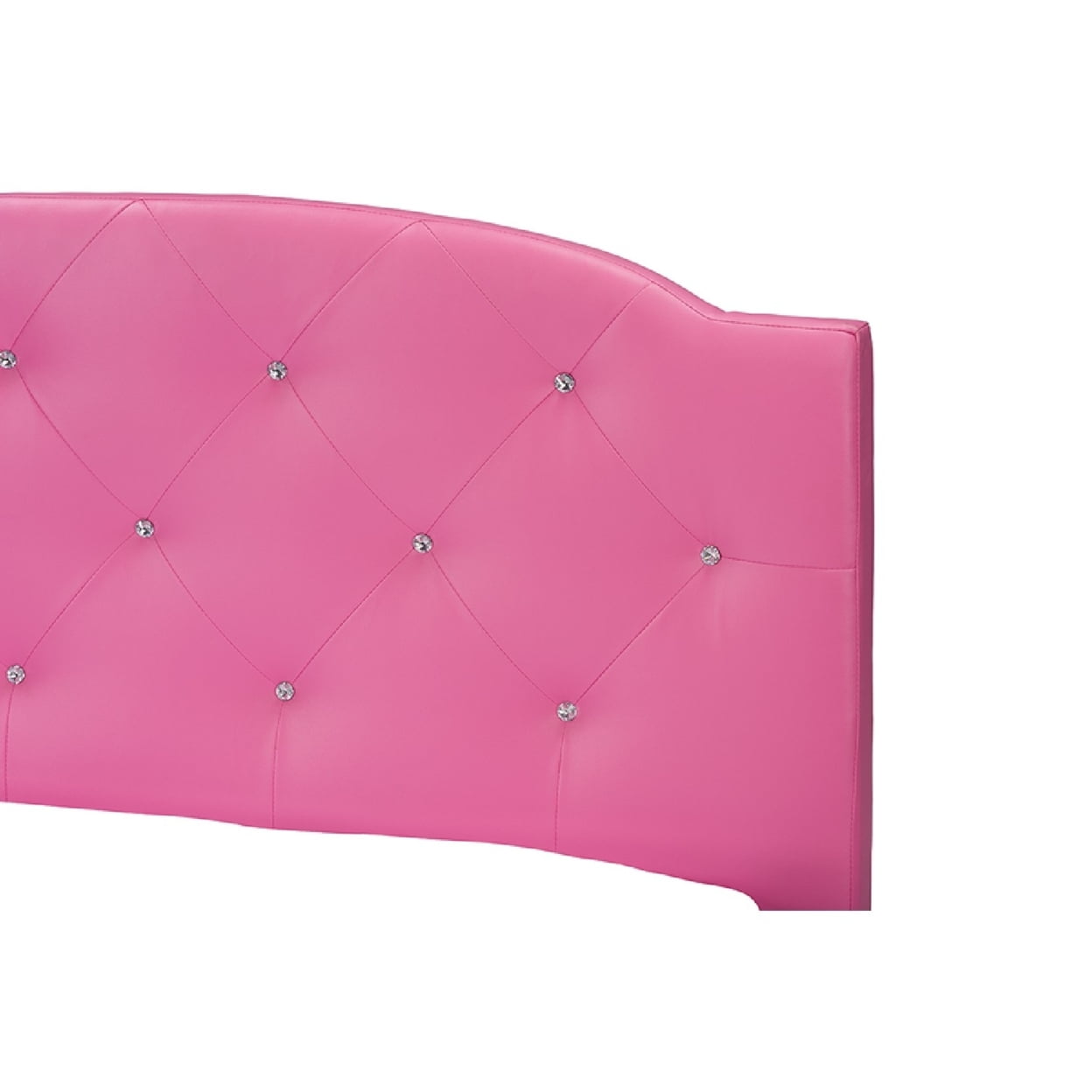 Baxton Studio Canterbury Contemporary Glam Pink Faux Leather Upholstered Full Size 3-Piece Bedroom Set