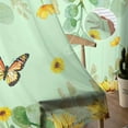 thumbnail image 5 of Sheer Curtains 96 inches Long, Sunflowers Eucalyptus Butterfly Floral Watercolor Green Light Filtering Sheer Window Curtains Rod Pocket Voile Drapes for Bedroom Living Room, 52"W x 96"L 2 Panels, 5 of 7