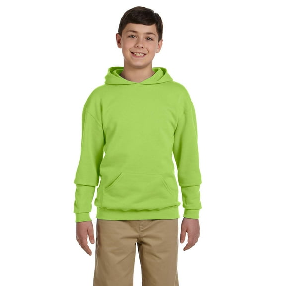 Jerzees Nublend Youth Pullover Hooded Sweatshirt , 996Y , Neon Green , Large
