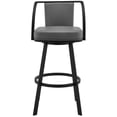thumbnail image 2 of Pemberly Row 26" Faux Leather Swivel Counter Stool in Gray/Black, 2 of 7
