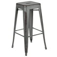 thumbnail image 2 of Flash Furniture Kai Commercial Grade 4 Pack 30" High Backless Distressed Silver Gray Metal Indoor-Outdoor Barstool, 2 of 14