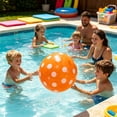 thumbnail image 4 of Polka Dot Inflatable Beach Ball 30cm Colorful Pool Toy for Kids Adults,Orange, 4 of 6