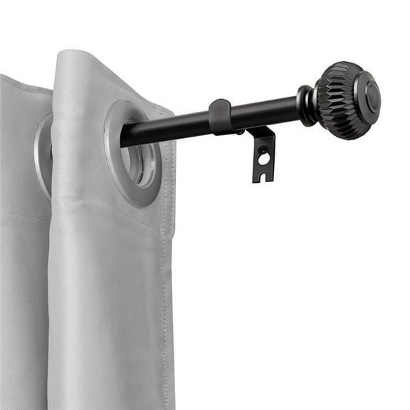 0.75 in. Curtain Rod for 28 to 48 in. Windows, Black