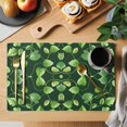 thumbnail image 2 of Green Leaves Placemats Set of 8 Retro Botanical Garden Pastoral Plants Place Mats Indoor Wipeable Table Mats Washable Cloth Dining Table Placemats for Kitchen Holiday Party Home Decor 13x19 Inch, 2 of 9