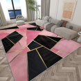 thumbnail image 2 of Washable Area Rug for Living Room 7x8 ft Geometric Marble Gold Lines 3D Print Decor Carpet, Non Slip Stain Resistant Large Area Rugs, for Bedroom Dining Room Office, 2 of 7