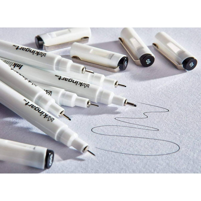  Set Of 10 Black Micro-Pen Fineliner Ink Pens, Anti-Bleed &  Waterproof Archival ink,Brush & Calligraphy Tip Nibs