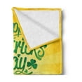 thumbnail image 2 of Irish Pub Soft Flannel Fleece Throw Blanket, St Patrick's Day Celebration with Beer Clover Leprechaun Hat, Cozy Plush for Indoor and Outdoor Use, 50" x 70", Earth Yellow Green, by Ambesonne, 2 of 5
