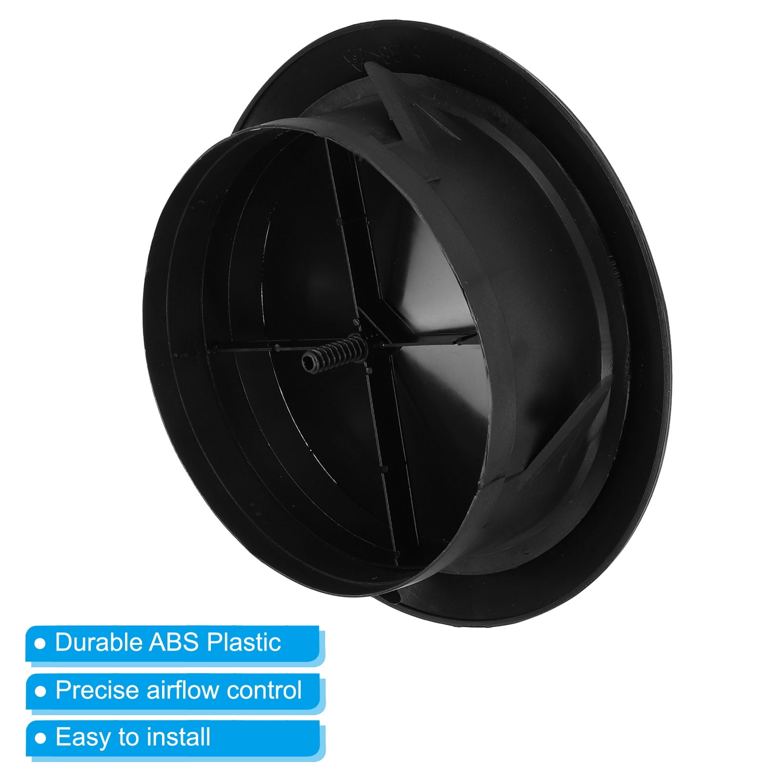 Uxcell 7 Inch Round Air Vent, 1Pcs ABS Adjustable Soffit Exhaust Vent Cover for Home Living Room Kitchen Office, Black