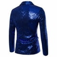 thumbnail image 4 of IWRICH Men's One Button Sequin Dress Suit Jacket Party Festival Tuxedo Sport Coat Blue XXXXXXL, 4 of 4