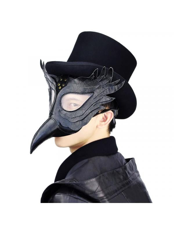Long Nose Bird Venetian Plague Doctor Masquerade Ball Halloween Mask Black