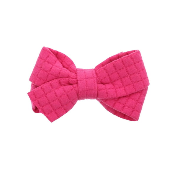Motique Accessories Hot Pink Quilted Cotton Bow Clip for Girls Toddlers Small, One Size
