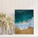 thumbnail image 2 of Qisvanset Framed Canvas Wall Art 12x16 Inch Emerald Green Beach Ocean Minimal Coastal Art, 2 of 5
