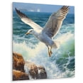 thumbnail image 2 of Designart "Seagull on the Shore III" Seagull Metal Art Living Room, 2 of 5