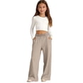 thumbnail image 4 of Vividxx Pants For Girls Casual Pants Long Trousers For Kids Soft Elastic Waist Everyday Wear School Play Outdoor Children Bottom Fashion 13-14 Years, 4 of 7
