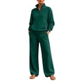 thumbnail image 4 of Women's Sweatsuits 2 Piece Outfits Lounge Sets | Cozy Airport Outfits,Casual Sweat Sets for Fall And Winter,Half Zip Pullover And Baggy Sweatpants with Pockets QURATI, 4 of 7