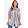 thumbnail image 5 of Roaman's Women's Plus Size Kate Long-Sleeve Crisp Cotton-Blend Button-Front Tunic, 5 of 6