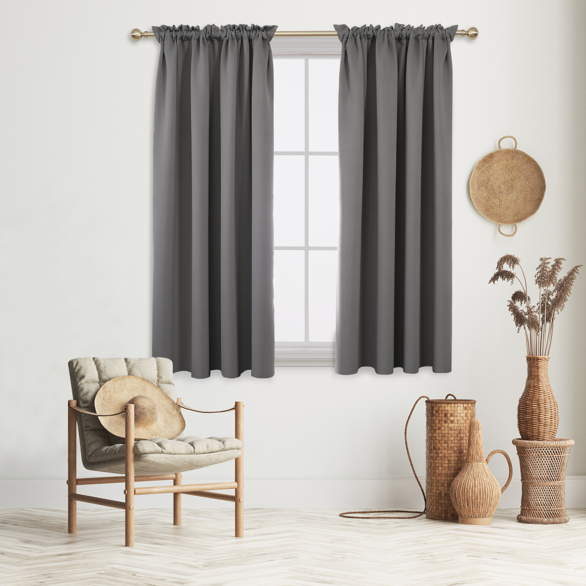 Deconovo Thermal Blackout Curtains, Light Gray, 2 Panels photo 8
