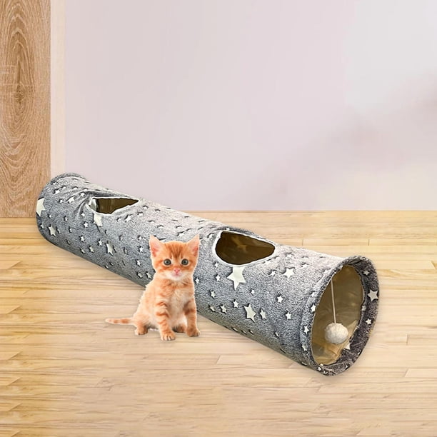 Tubo de para gatos, plegable con bola que en la foto luminiscencia juguetes para mascotas para correr conejos ocultar rompecabezas hacer , pentagrama Salvador Gato Túnel