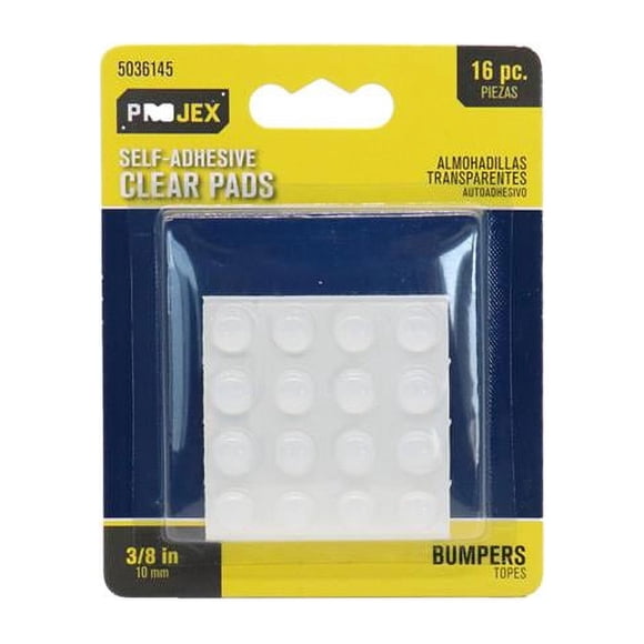 Projex 5036145 0.37 in. Vinyl Self Adhesive Protective Pad - Round, Clear - Pack of 16