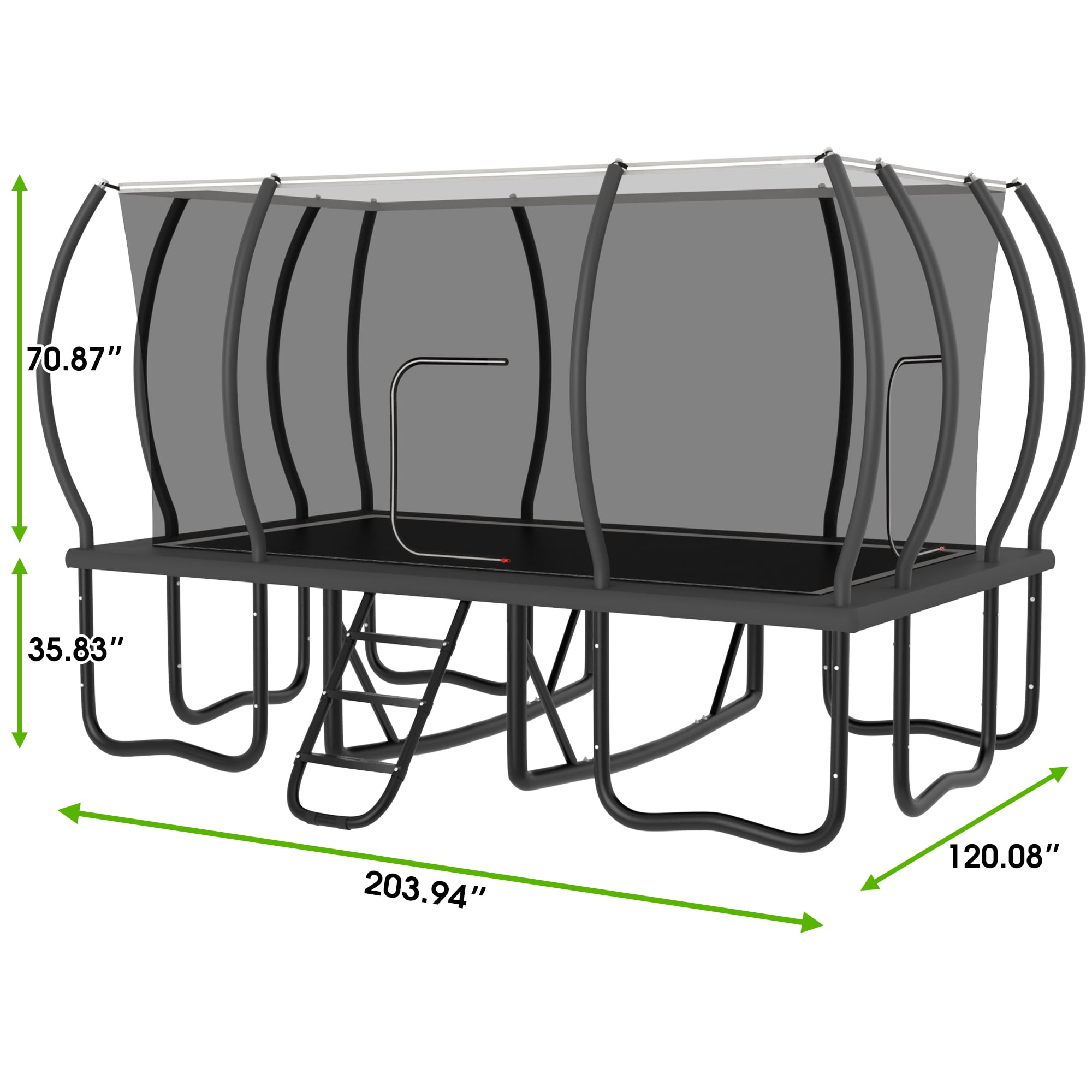 Jump Into Fun Rectangle Trampoline 10x17FT, 2000LBS Weight Capacity Heavy Duty Outdoor Large Gymnastics Trampolines for Kids and Adults with Enclosure Net