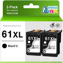 61XL Black Ink Cartridge for HP Printer Ink 61 XL 61XL Ink cartridge Black for CH563WN for HP Deskjet 2544 3512 2622 1512 Envy 5539 4500 5530 Officejet 4636 4632 Printer (2 Black）