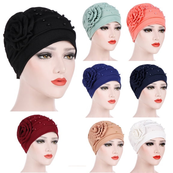 Helii Women's Cap Beading Turban Wrap Cap Comfort Casual Headwear for Ladies