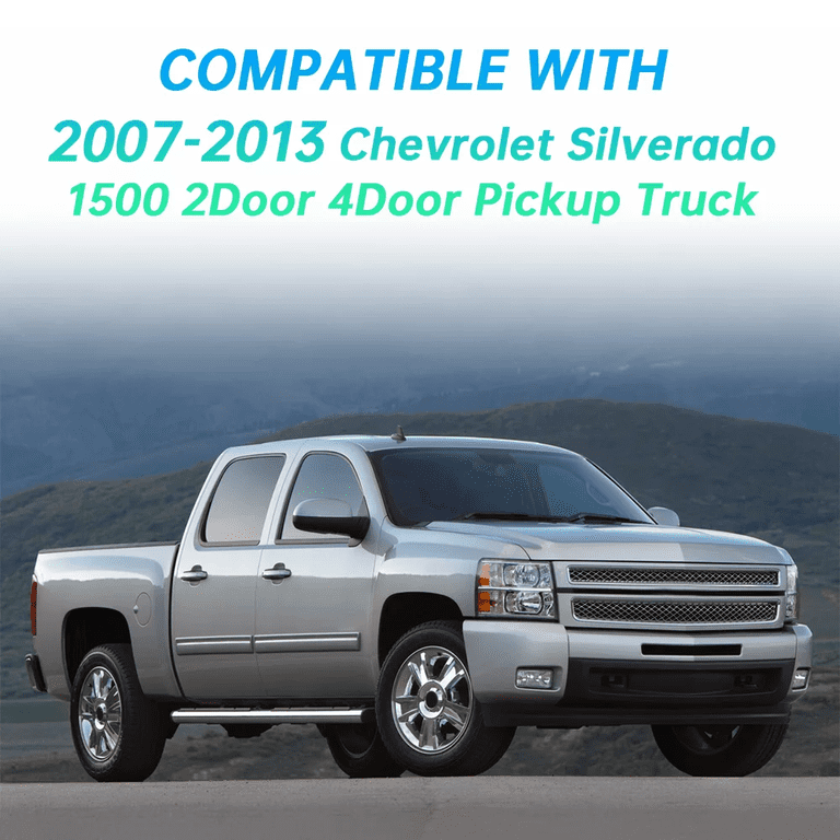 Polished Aluminum Grill Insert Set For 2007-2013 Chevy Silverado 1500 - Upper & Lower Bumper Grilles