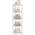 thumbnail image 1 of Bathroom Shelf Storage Rack for Small Space with PP Shelf Liners Removable Hook Extendable Design Silver and Translucent ULGRS, 1 of 8