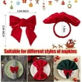 thumbnail image 2 of Triani 6Pcs Christmas Napkin Rings Velvet Bowknot Napkin Rings Holder Buckle Xmas Holiday Napkin Rings for Xmas Wedding Holiday Home Table Setting(Red), 2 of 5