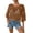 03#Brown, variant on Women's Plain Fringe Trim Cut Out Sheer Cover Up-Boho Scallop Trim 3/4 Sleeve Beach Sarong for Vacation Poolside