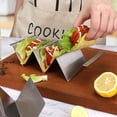 thumbnail image 2 of Taco Holder Stackable Heat Resistant Comfortable Grip Rust-proof Food Grade Space Saving Stainless Steel Oven Safe Burrito Stand for Dining Room, 2 of 7