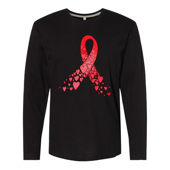 Inktastic Heart Health Awareness Red Ribbon Made of Hearts Long Sleeve T-Shirt