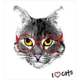 thumbnail image 3 of Cat Duvet Cover Set, Wise Nerd Pet Glasses Judging the World Humor Digital Style Art Illustration, Decorative 3 Piece Bedding Set with 2 Pillow Shams, Queen Size, Black White Red, by Ambesonne, 3 of 3