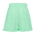 thumbnail image 6 of HOWPAY Womens Shorts Baggy Striped Relaxed Fit High Waisted Elastic Pull on Wide Leg Pants Casual Summer Sports Beach Vacation Clothes Green S, 6 of 6