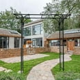 thumbnail image 4 of Topcobe Metal Garden Arch Garden Arbor Trellis Climbing Plants Support Arch, Outdoor Arch Wedding Arch Party Events Archway for Garden Patio Backyard, Black, 4 of 10