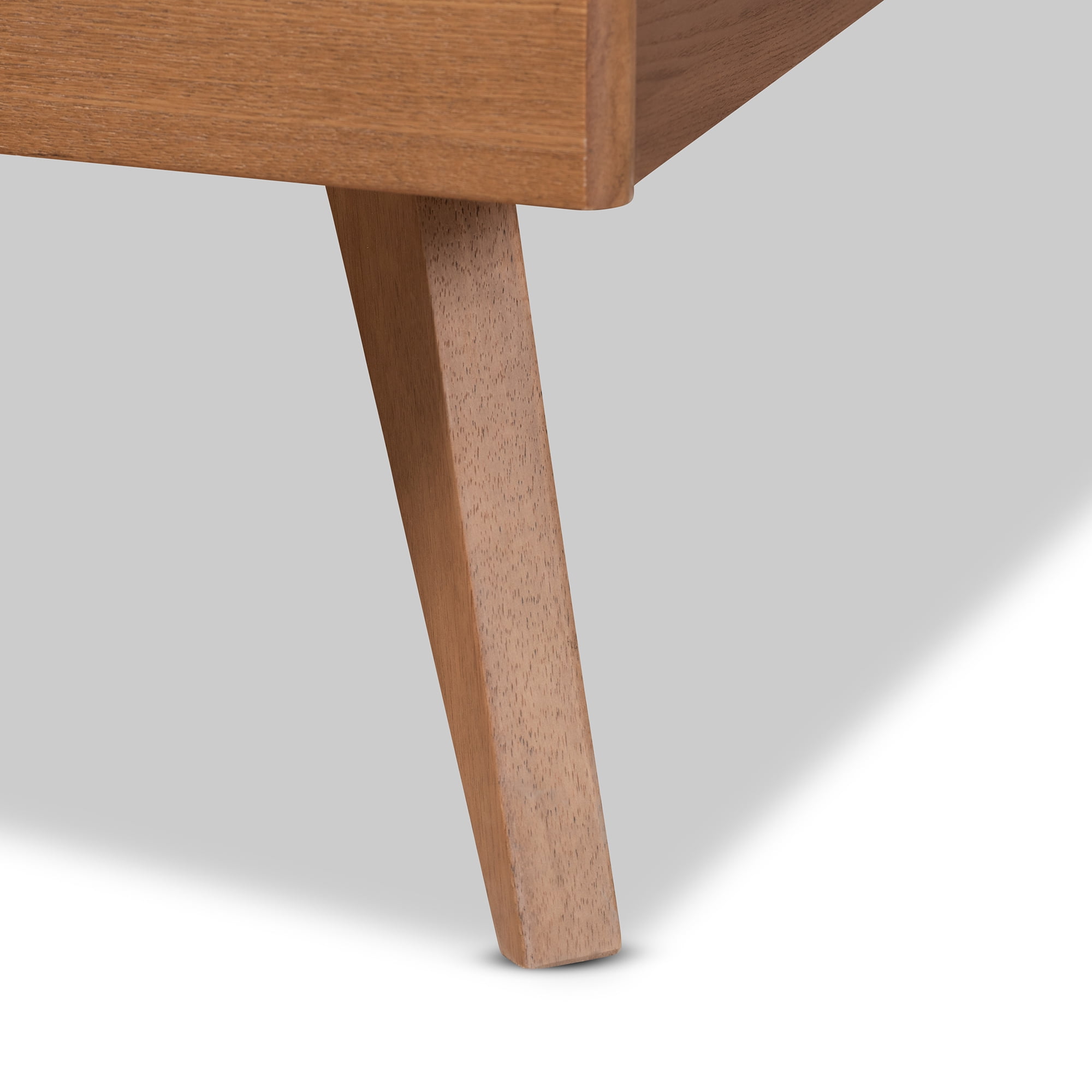 Baxton Studio Asami Mid-Century Engineered Wood Platform Bed, Queen, Walnut Brown