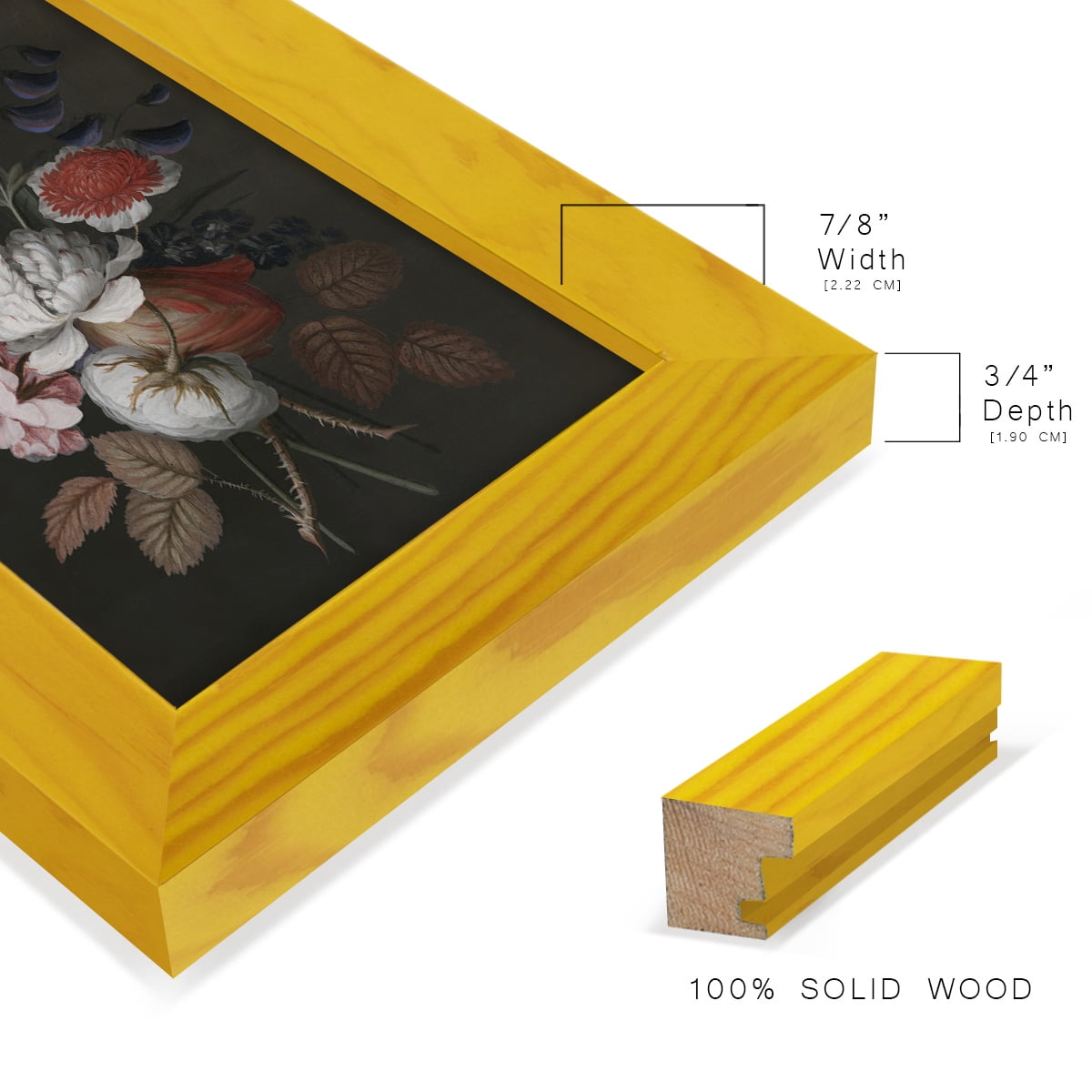 Dramatic Bouquet I -Framed Print w/glass-Sunflower Yellow