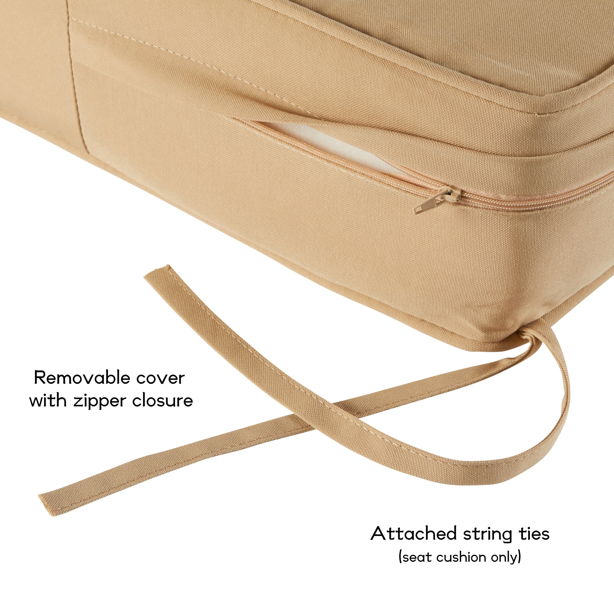 Greendale Home Fashions Outdoor 2-Piece Reversible Deep Seat Cushion Set, Stone