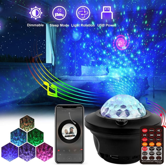 Up to 65% off Watermark Night Sky Projection Bluetooth Music LED Atmosphere Night Light