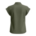 thumbnail image 6 of hlysgo Women's Dressy Casual Tops Business Work Blouses Cap Sleeve V Neck Tshirt Green,M, 6 of 6