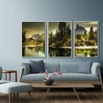 thumbnail image 2 of IDEA4WALL Framed Wall Art Print Set Green Forest & River with Farm Cottage Nature Wilderness Photography Realism Rustic Scenic Colorful Ultra for Living Room, Bedroom, Office - 16"x24"x3 White, 2 of 4