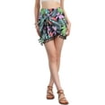 thumbnail image 1 of Faldas Boho Florales para Mujeres INSPIRE CHIC con Nudo Lateral y Flecos, Falda Mini de Playa M Negra, 1 of 5