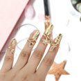 thumbnail image 3 of 4pcs Anillos de uñas abiertas para mujeres Anillos decorativos de uñas Ringsoneo de aleación de diamantes de imitación, 3 of 6
